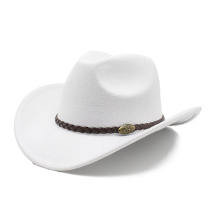 Sombrero inglés occidental, bandas para adultos, sombrero de vaquero, fieltro - Product Image 2