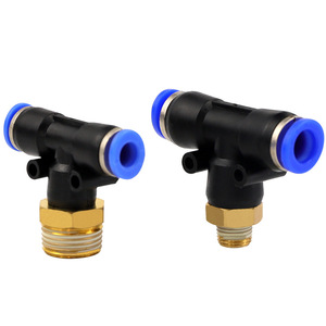 PB4-M5 <b>Quick</b> <b>Connector</b> T-Type Tee <b>Quick</b> Coupler with External Thread 6-01 8-02 Air Pipe <b>Connector</b> Pneumatic <b>Connector</b> - Product Image 3