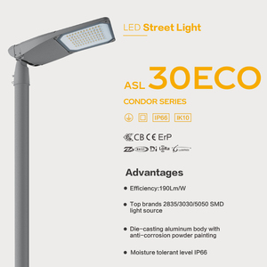 ไฟถนนโพสต์ LED 50W อัจฉริยะพร้อมคะแนน IP66 7250lm แหล่งจ่ายไฟ AC สำหรับติดถนน - Product Image 2