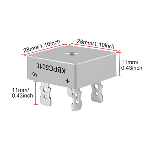 Diodo Rectificador de Puente KBPC5010 1000V 50A, Módulo Rectificador Monofásico de Onda Completa de CA a CC para Fuente de Alimentación y Electrónica - Product Image 5
