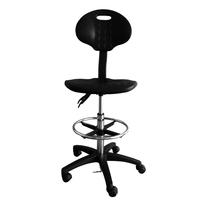 Chaise antistatique ESD en acier inoxydable de qualité supérieure, en cuir PU durable, pour laboratoire, ALLESD Black