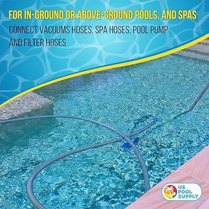 Suministro de piscina Acoplamiento de conector de manguera de 1-1/4 "o 1-1/2" para aspiradoras de piscina, limpiadores o mangueras de bomba de filtro-Mantenimiento de piscina - Product Image 3