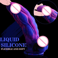 Nuevo Dildo Anal Realista de 9.5'' con Ventosa, Color Fantasía, para Juego a Manos Libres, Solo o con Correa, para Mujeres y Hombres