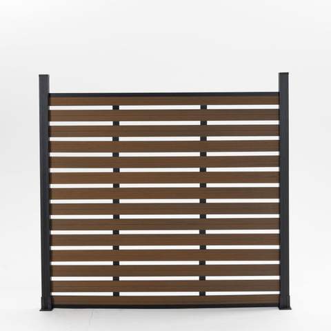 Modern Durable WPC Post 6 Feet Anti-climb Horizontal Slat Privacy Balconies Garden Park Decorative Trellis Gate Frame