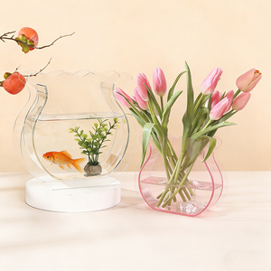 हाइड्रोपोनिक घर सजावट के लिए आधुनिक स्पष्ट मछली टैंक एक्रिलिक फूल vase - Product Image 1