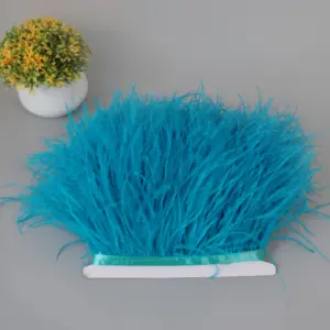 Hot Sale 65 Colors High Quality Cheap 8-10 Cm Ostrich Feather Fringe Feather Trim For Dress And Costume