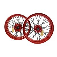 Jeu de roues à rayons en alliage anodisé CNC KYZ, moyeu rouge Supermoto de 17 pouces pour Honda CRF250R CRF450R CR125 CR250 Enduro MX Racing
