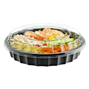 Récipient de stockage alimentaire en plastique jetable rond Offre Spéciale avec base noire pour le stockage des aliments à emporter - Product Image 1