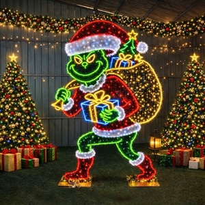 Luz navideña impermeable con diseño de Scrooge Grump y The Grinch para decoración exterior navideña - Product Image 2