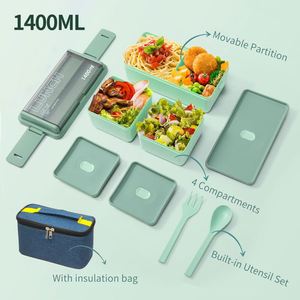 Boîte à lunch isotherme double couche en plastique avec sac, compatible micro-ondes, pour étudiants - Product Image 4