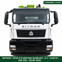 Bomba de Hormigón Móvil Usada Zoomlion 56m Howo Sitrak 8x4 con Control Remoto, Bomba de Hormigón de Segunda Mano ZLJ5440THBSE para Exportación