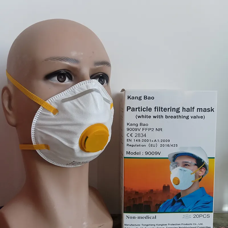 China Fabricante Suministro CE KN95 Aprobación 3D Copa Respirador contra el polvo con bucle de cabeza y filtro máscara de protección contra partículas pequeñas