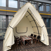 Tente Ovale HOUMU Quatre Saisons Résistante au Vent et aux Intempéries en Tissu Oxford 210D, Simple, pour Barbecue Extérieur et Usage Commercial