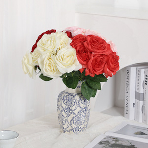 Roses artificielles, bouquet de fleurs en soie de 52 pièces, haute simulation, décoration de mariage, arrangement pour salon et entrée - Product Image 1