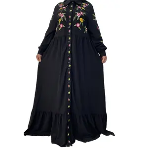 Hot sale muslim cardigan with button indonesia open Glory abaya Glory muslim dress