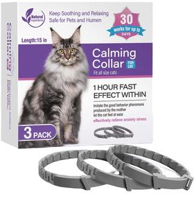 3 en 1 Juego de <span class=keywords><strong>collar</strong></span> calmante de alivio de ansiedad de feromonas ajustable de tamaño para perros y gatos - Product Image 3