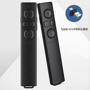 2合1 USB C型演示文稿答题器，可充电无线演示器遥控器，用于PowerPoint演示文稿的答题器红色激光