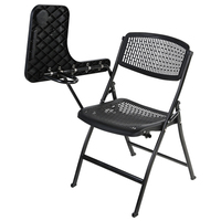 Chaise pliante multi-couleurs en plastique et métal, gain de place, avec tablette d'écriture, pour salle de classe, formation, bureau, événements