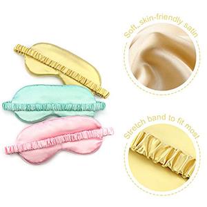 Masque de sommeil en soie satinée double face, nouveau design, avec bande élastique, respirant, logo personnalisé, masque de sommeil en soie pour les voyages - Product Image 2