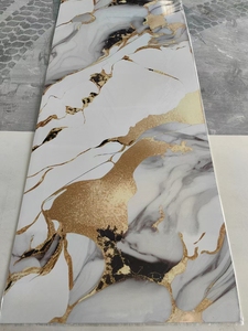 Panneau de cuisine en PVC brillant, résistant à l'eau et au feu, épaisseur 3 mm, imitation marbre, avec service de découpe - Product Image 6