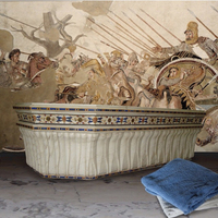 Baignoire en marbre sculpté à la main, style marbré, pierre naturelle, polissage élevé, livraison gratuite