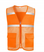 Gilet Réfléchissant en Maille à Vente Chaude pour Travailleurs, Gilet de Construction Nocturne à Bandes Réfléchissantes, Gilet Multi-Poches pour Volontaires en Extérieur