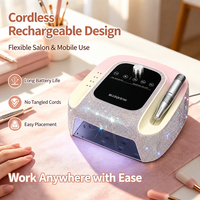 Lampe à ongles UV LED professionnelle 2 en 1 avec perceuse à ongles, batterie rechargeable, couleur personnalisée, étiquette privée, vente en gros directe d'usine