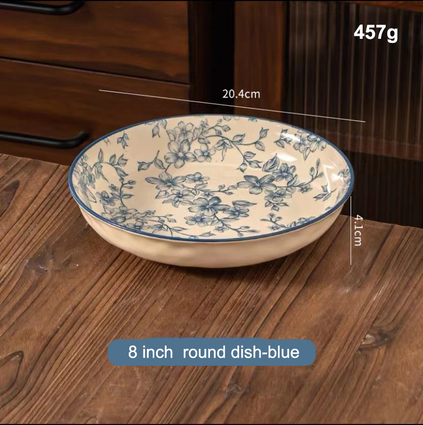8 inch plate blue