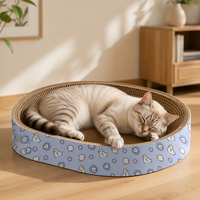 Lit-grattoir pour chat en carton ondulé, planche à gratter intégrée, lit pour chat adulte