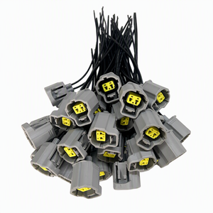 Connecteur de faisceau de câbles 2 broches 2 conducteurs en cuivre étamé isolé PVC, étanche IP67, pour applications automobiles, motos et contrôle industriel basse tension - Product Image 1