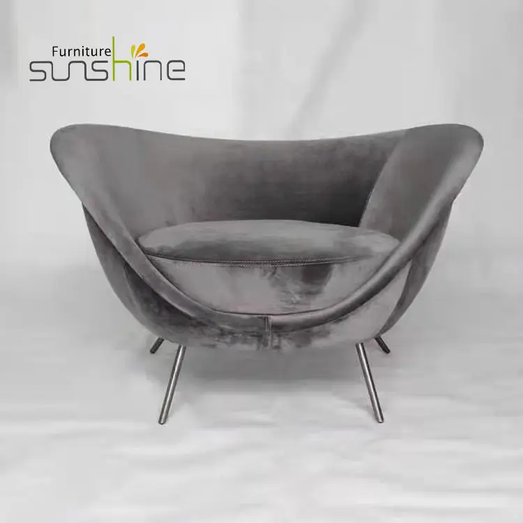 Luxus Minimalist Hotel Wohn möbel Round Relax Stoff Gepolsterter Eck stuhl Metall Lounge Chair