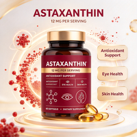 Gélules d'astaxanthine à formule personnalisée pour le soutien du cerveau et du cœur, complément caroténoïde de qualité supérieure, fabrication GMP