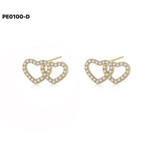 Pendientes Amy Amy con forma de corazón y circonita para mujer, joyería romántica para uso diario PE0100 - Product Image 3