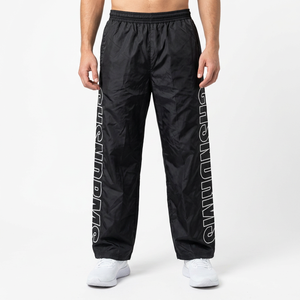 Men's <b>Black</b> Woven Track Pants with Elastic Waist and Contrast Side Lettering for Custom Wholesale Streetwear Top Quality <b>Trouser</b> - Product Image 2