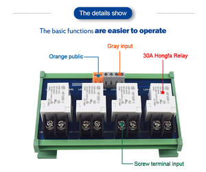 Huaqingjun 8-Kênh 30A <span class=keywords><strong>Hongfa</strong></span> Tiếp Sức Mô-đun Công Suất Cao Duy Nhất Mở HF105F-1 24V 12V Rơ Le Cho PLC - Product Image 3