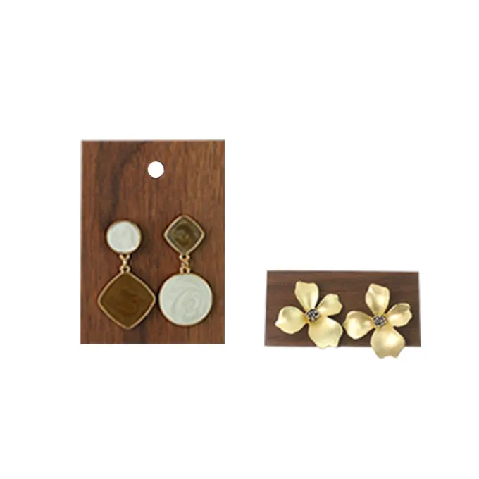 Needle style earrings earrings solid wood display board black walnut chip jewelry display rack