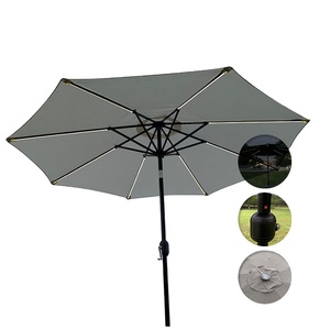 Customize Factory Wholesale Modern Outdoor Solar Powered Aluminum <b>LED</b> <b>Strip</b> <b>Lighted</b> Wind Resistant Portable Patio Umbrella - Product Image 1