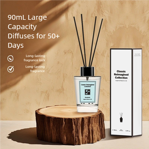 Wholesale Custom Logo <strong>Glass</strong> Bottle Perfume <strong>Diffuser</strong> Luxury Aroma 90ml Essential Oils Aromatherapy Home Decor Reed <strong>Diffuser</strong> Set - Product Image 2