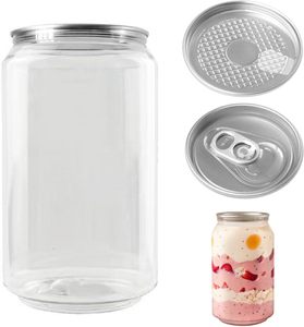 <strong>Drinking</strong> Can <strong>Plastic</strong> Juice <strong>Bottles</strong> Clear Beverage Container for Juice Smoothies Tea Coffee Compatible with Automatic Cup Sealer - Product Image 1