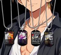 WP 39 Diseño de Alta Calidad Anime Monkey D. Luffy Roronoa Metal UV Impresión a una Cara Placa de Identificación Colgante Collar de Búsqueda de Premios