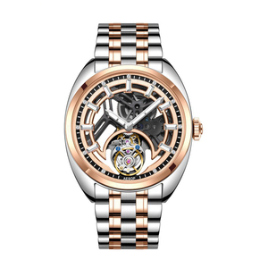 Montre mécanique squelette tourbillon pour homme, bracelet en acier inoxydable, verre saphir, mouvement automatique - Product Image 3