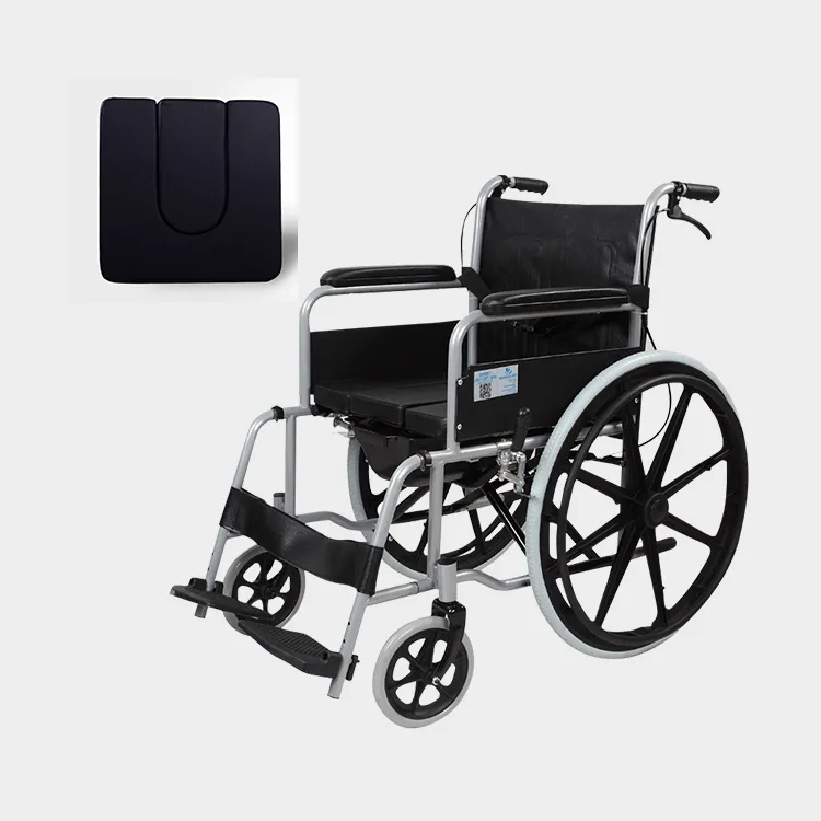 저렴한 다기능 수동 의료 휴대용 접이식 전송 Commode 휠 의자 오래된 브레이크