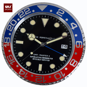 Đồng hồ treo tường kim loại tròn 14 inch cao cấp, không tiếng kêu, có đèn ngủ, đồng hồ <span class=keywords><strong>3D</strong></span> phát sáng tùy chỉnh - Product Image 1