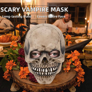 吸血鬼マスクハロウィーン怖いドラキュラモンスターマスクパーティードレスヘルメットホラー悪魔ゾンビコスプレ衣装プロップフルフェイス1色 - Product Image 2