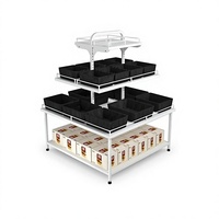 Étagère de présentation modulaire double face pour boulangerie 2026, 3 niveaux, étagère à pain étagée, robuste, en acier galvanisé 1,2 mm, îlot de présentation pour produits de détail
