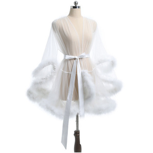 Lencería sexy al por mayor, éxito de ventas transfronterizo entre Europa y América, camisón transparente con bordes sin rematar y aberturas, talla grande. - Product Image 2