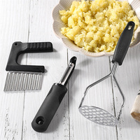 Kook-En Keukengadgets Set Inclusief Chips Cutter Groenteschiller Soepele Handgreep Roestvrijstalen Aardappelstamper
