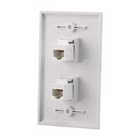 Placa de Pared Negra de Dos Puertos STP RJ45 y RJ11 de 120 mm, en Oferta, con Acero Laminado en Frío y Cable de Calibre 22-26 AWG