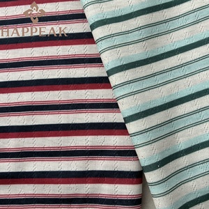 Tissu en polyester rayé HAPPEAK, tissu ajouré en pointelle <span class=keywords><strong>de</strong></span> qualité supérieure pour vêtements pour enfants durables - Product Image 5