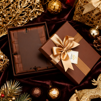 Boîte cadeau en chocolat de qualité supérieure en gros avec insert compartimenté, boîte rigide marron pour logo personnalisé, emballage alimentaire sûr pour chocolat
